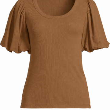 Women's Solid Round Neck Short Sleeve Top