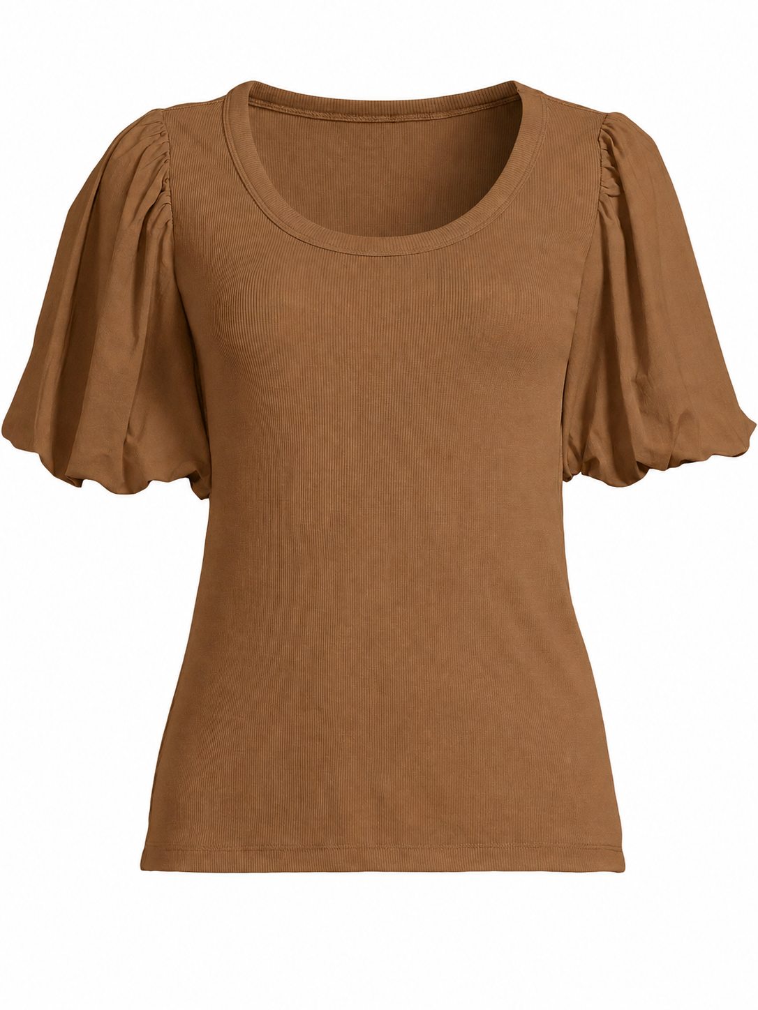 Women's Solid Round Neck Short Sleeve Top