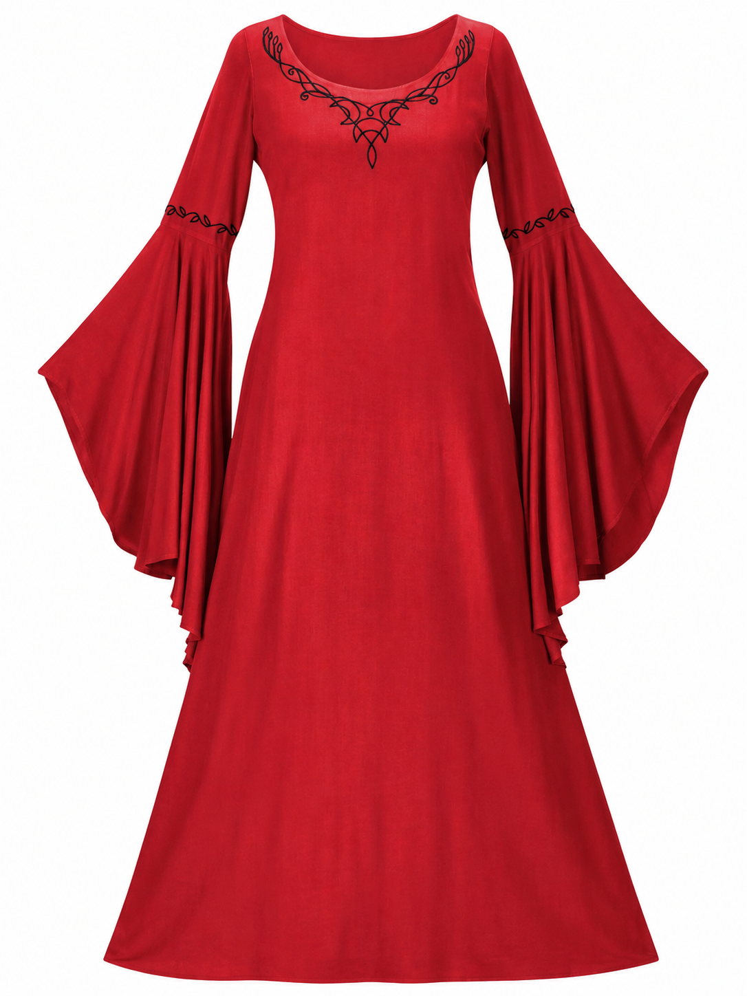 Chiffon A-Line Midi Dress with Ruffled Sleeves
